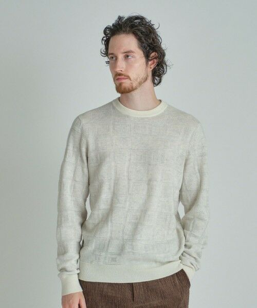 MEN'S BIGI / メンズビギ ニット・セーター | リンクスジャカード クルーネックニット | 詳細1