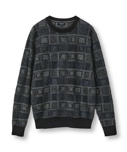 MEN'S BIGI / メンズビギ ニット・セーター | リンクスジャカード クルーネックニット(ブラック)