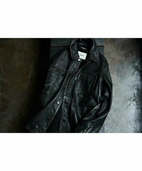 MEN'S BIGI / メンズビギ レザーブルゾン・ジャケット | 【JAGROSE/ジャグロース】別注ラムレザーカバーオール | 詳細11