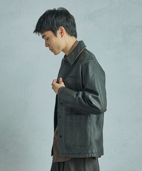 MEN'S BIGI / メンズビギ レザーブルゾン・ジャケット | 【JAGROSE/ジャグロース】別注ラムレザーカバーオール | 詳細12