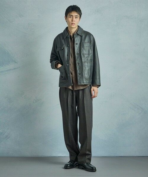 MEN'S BIGI / メンズビギ レザーブルゾン・ジャケット | 【JAGROSE/ジャグロース】別注ラムレザーカバーオール | 詳細16