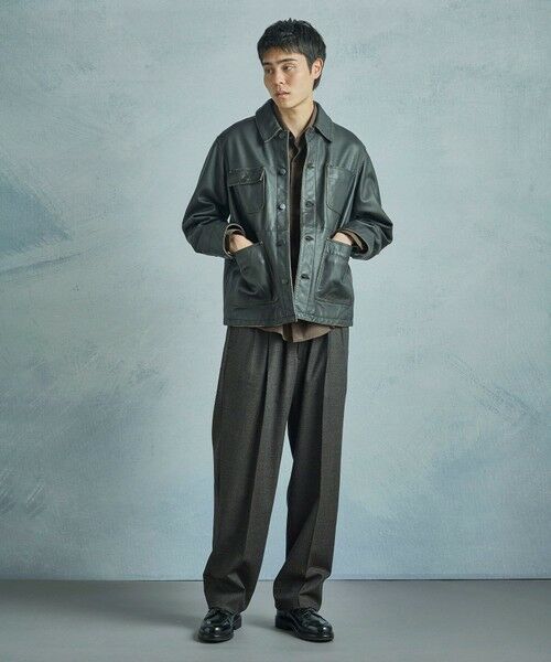 MEN'S BIGI / メンズビギ レザーブルゾン・ジャケット | 【JAGROSE/ジャグロース】別注ラムレザーカバーオール | 詳細17