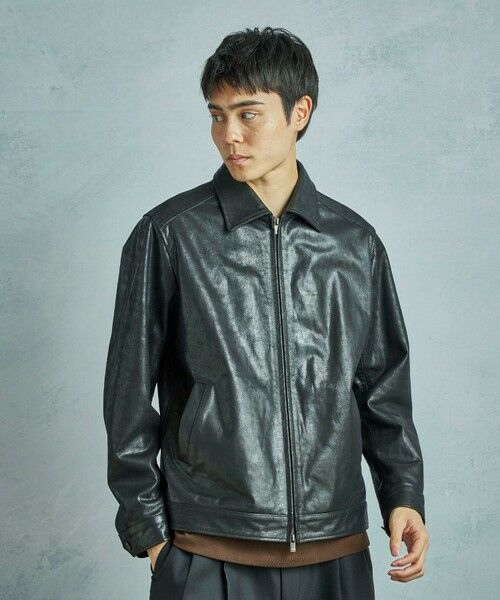 MEN'S BIGI / メンズビギ レザーブルゾン・ジャケット | ゴートレザー ライダースブルゾン | 詳細3