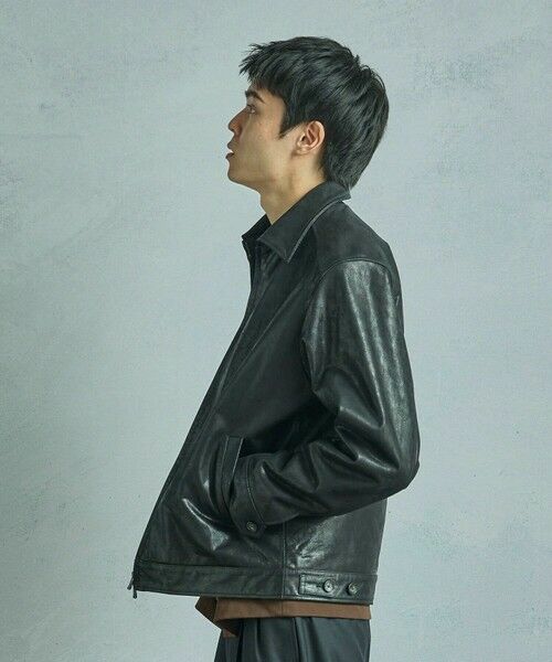 MEN'S BIGI / メンズビギ レザーブルゾン・ジャケット | ゴートレザー ライダースブルゾン | 詳細4