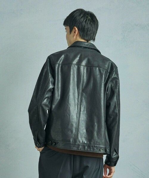 MEN'S BIGI / メンズビギ レザーブルゾン・ジャケット | ゴートレザー ライダースブルゾン | 詳細5