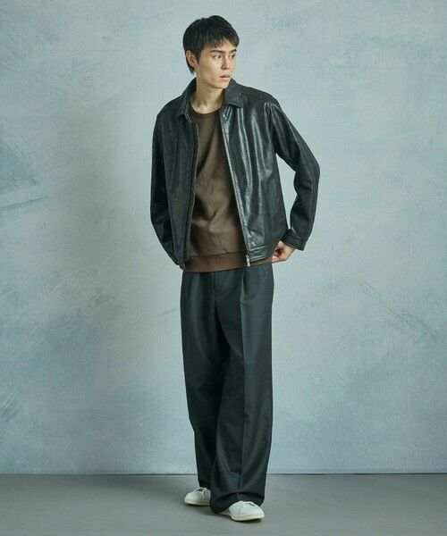 MEN'S BIGI / メンズビギ レザーブルゾン・ジャケット | ゴートレザー ライダースブルゾン | 詳細6