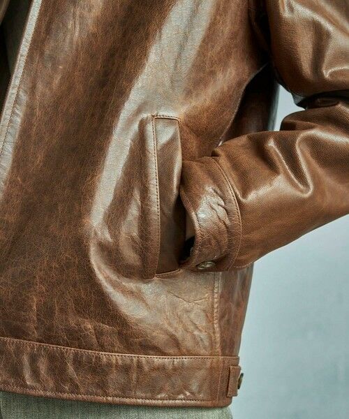 MEN'S BIGI / メンズビギ レザーブルゾン・ジャケット | ゴートレザー ライダースブルゾン | 詳細18