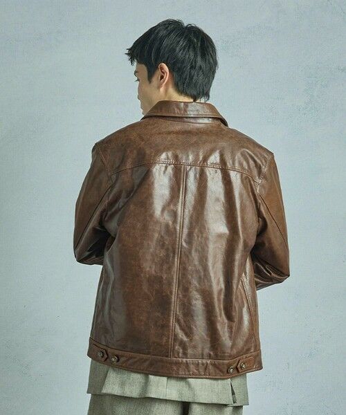 MEN'S BIGI / メンズビギ レザーブルゾン・ジャケット | ゴートレザー ライダースブルゾン | 詳細20