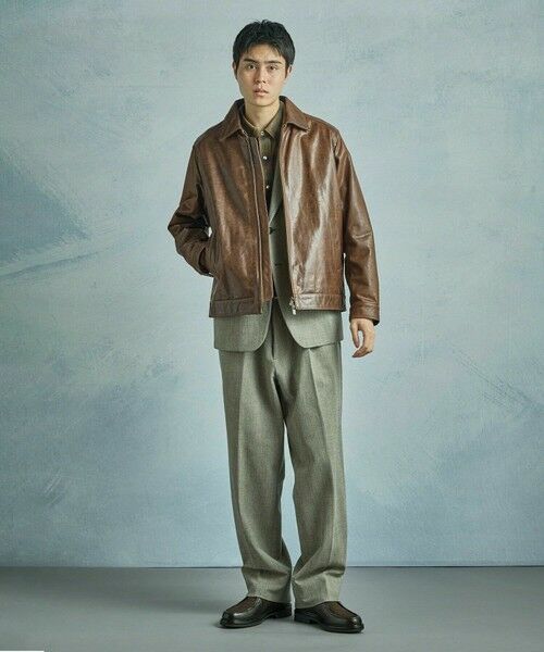 MEN'S BIGI / メンズビギ レザーブルゾン・ジャケット | ゴートレザー ライダースブルゾン | 詳細22