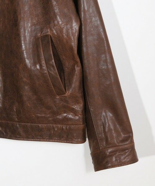 MEN'S BIGI / メンズビギ レザーブルゾン・ジャケット | ゴートレザー ライダースブルゾン | 詳細11