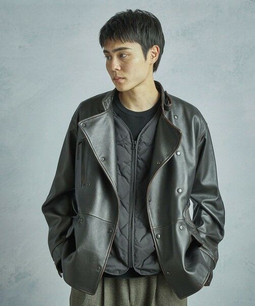 MEN'S BIGI / メンズビギ レザーブルゾン・ジャケット | 【50th Anniv . 菊池武夫】AGED SHEEPSKIN LEATHER JACKET | 詳細16