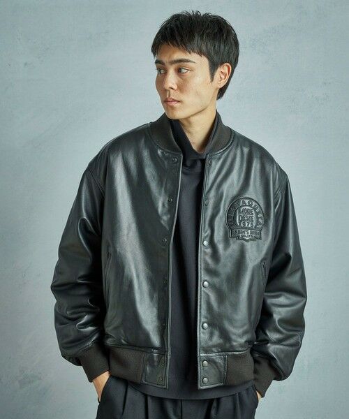 MEN'S BIGI / メンズビギ その他アウター | 【50th Anniv . 中田 慎介】 SHEEP LEATHER STADIUM JAMPER | 詳細1