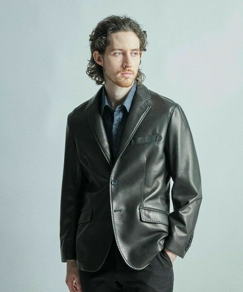 MEN'S BIGI / メンズビギ テーラードジャケット | シープレザーテーラードジャケット | 詳細1
