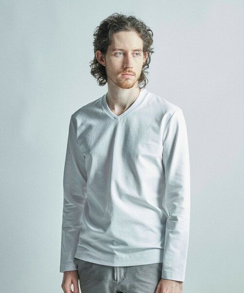 MEN'S BIGI / メンズビギ Tシャツ | 【ACTIVE TAILOR/アクティブテイラー】シルケットスムースVネック長袖Tシャツ | 詳細2
