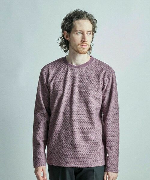 MEN'S BIGI / メンズビギ Tシャツ | シャーリングジャカードロングスリーブTシャツ | 詳細15