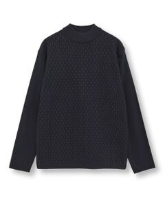 MEN'S BIGI / メンズビギ Tシャツ | ニットコンビ モックネック長袖Tシャツ