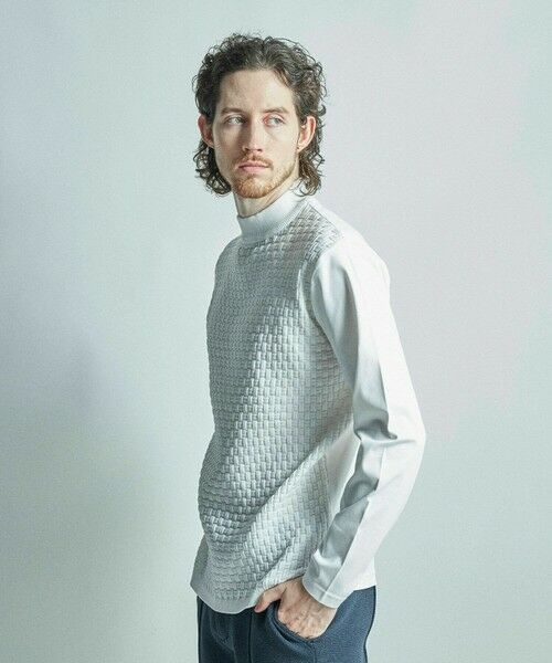 MEN'S BIGI / メンズビギ Tシャツ | ニットコンビ モックネック長袖Tシャツ | 詳細2