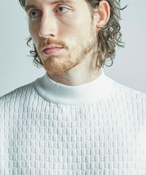 MEN'S BIGI / メンズビギ Tシャツ | ニットコンビ モックネック長袖Tシャツ | 詳細4