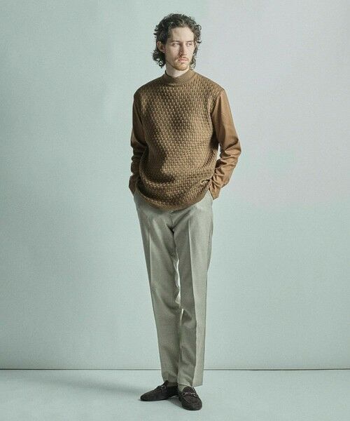 MEN'S BIGI / メンズビギ Tシャツ | ニットコンビ モックネック長袖Tシャツ | 詳細8