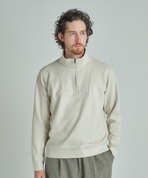 MEN'S BIGI / メンズビギ スウェット | スエードフェイクレイヤードプルオーバー | 詳細1