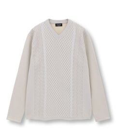 MEN'S BIGI / メンズビギ Tシャツ | ニットコンビ フェイクスエード長袖Tシャツ