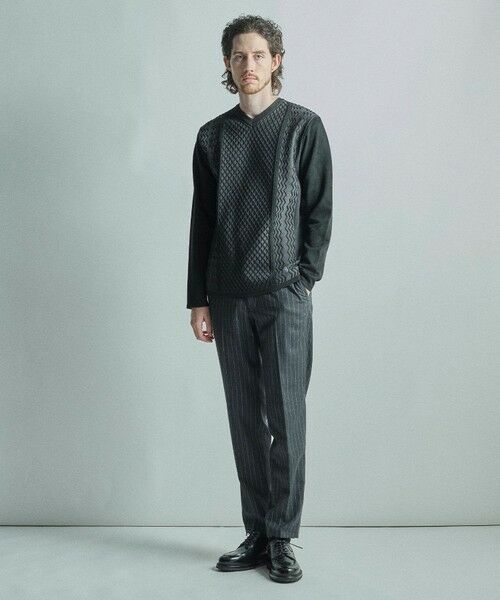 MEN'S BIGI / メンズビギ Tシャツ | ニットコンビ フェイクスエード長袖Tシャツ | 詳細6