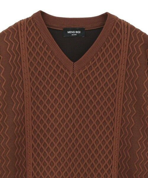 MEN'S BIGI / メンズビギ Tシャツ | ニットコンビ フェイクスエード長袖Tシャツ | 詳細11