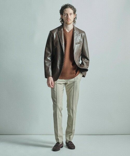 MEN'S BIGI / メンズビギ Tシャツ | ニットコンビ フェイクスエード長袖Tシャツ | 詳細10