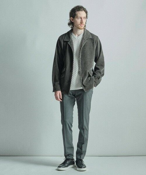 MEN'S BIGI / メンズビギ Tシャツ | ベロア調コールワッフル カバーオールジャケット | 詳細4