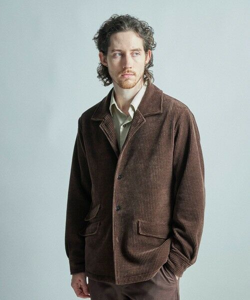 MEN'S BIGI / メンズビギ Tシャツ | ベロア調コールワッフル カバーオールジャケット | 詳細5