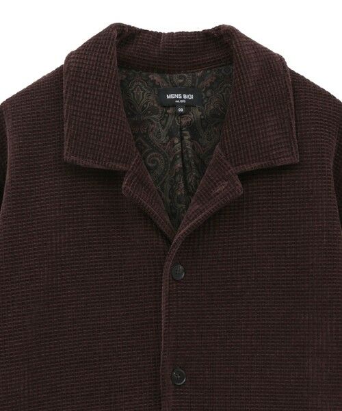MEN'S BIGI / メンズビギ Tシャツ | ベロア調コールワッフル カバーオールジャケット | 詳細11