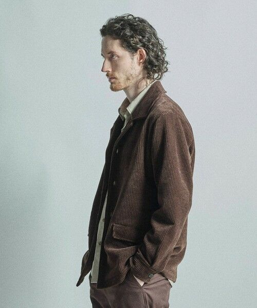 MEN'S BIGI / メンズビギ Tシャツ | ベロア調コールワッフル カバーオールジャケット | 詳細6