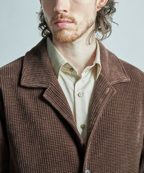 MEN'S BIGI / メンズビギ Tシャツ | ベロア調コールワッフル カバーオールジャケット | 詳細8