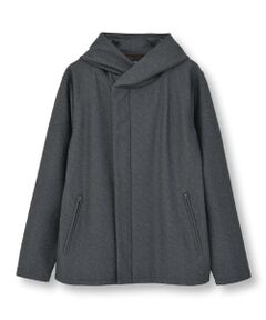 MEN'S BIGI / メンズビギ スウェット | ヒートパフォーマー ヘリンボーンプリント フードパーカー