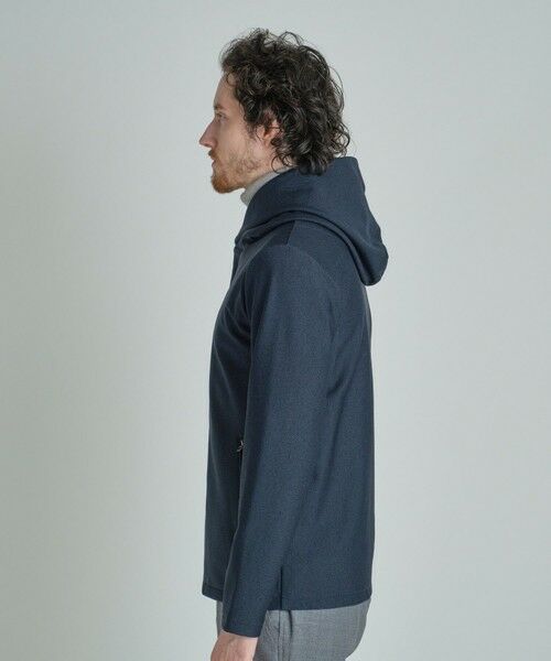 MEN'S BIGI / メンズビギ スウェット | ヒートパフォーマー ヘリンボーンプリント フードパーカー | 詳細2