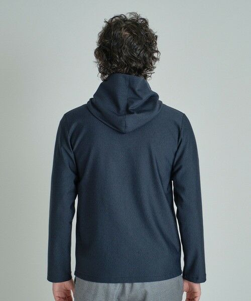 MEN'S BIGI / メンズビギ スウェット | ヒートパフォーマー ヘリンボーンプリント フードパーカー | 詳細3