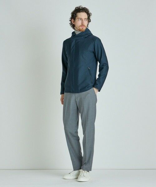 MEN'S BIGI / メンズビギ スウェット | ヒートパフォーマー ヘリンボーンプリント フードパーカー | 詳細5