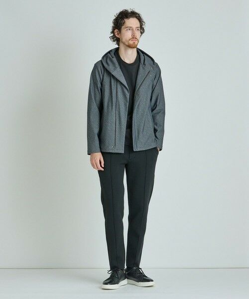 MEN'S BIGI / メンズビギ スウェット | ヒートパフォーマー ヘリンボーンプリント フードパーカー | 詳細8