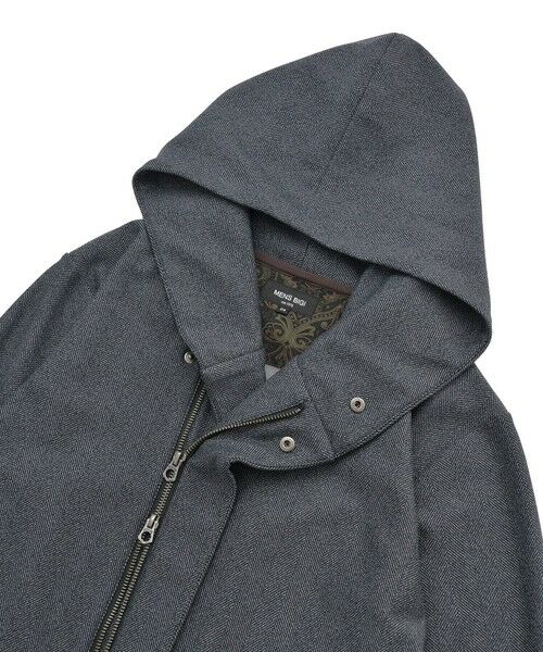 MEN'S BIGI / メンズビギ スウェット | ヒートパフォーマー ヘリンボーンプリント フードパーカー | 詳細10