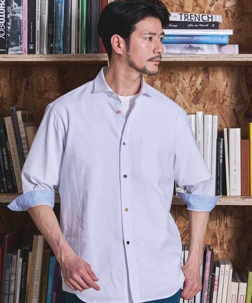 MEN'S BIGI / メンズビギ シャツ・ブラウス | COOL MAX フレンチリネン 7分袖シャツ | 詳細4