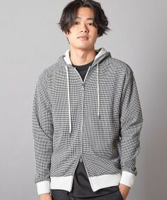 MEN'S BIGI / メンズビギ スウェット | ワッフルニット ジップアップパーカー