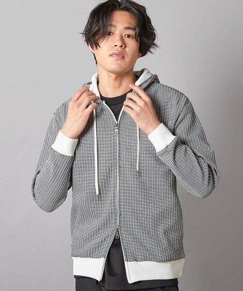 MEN'S BIGI / メンズビギ スウェット | ワッフルニット ジップアップパーカー | 詳細1