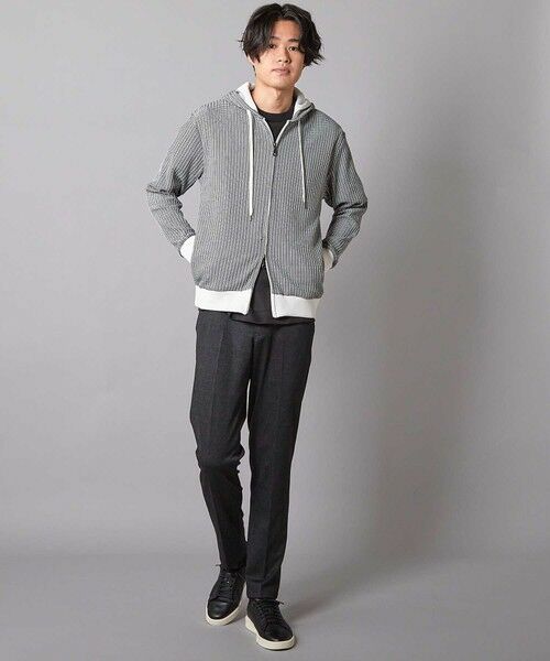 MEN'S BIGI / メンズビギ スウェット | ワッフルニット ジップアップパーカー | 詳細5