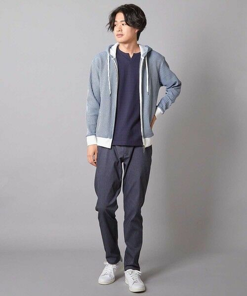 MEN'S BIGI / メンズビギ スウェット | ワッフルニット ジップアップパーカー | 詳細10