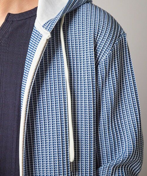 MEN'S BIGI / メンズビギ スウェット | ワッフルニット ジップアップパーカー | 詳細9