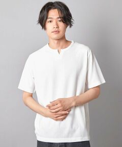 MEN'S BIGI / メンズビギ Tシャツ | リンクスジャガード キーネックTシャツ