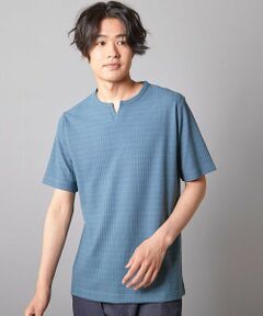 MEN'S BIGI / メンズビギ Tシャツ | リンクスジャガード キーネックTシャツ