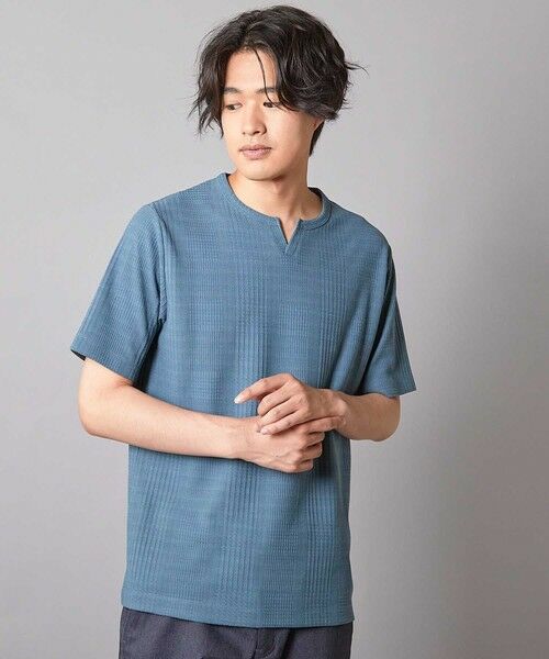 MEN'S BIGI / メンズビギ Tシャツ | リンクスジャガード キーネックTシャツ | 詳細5