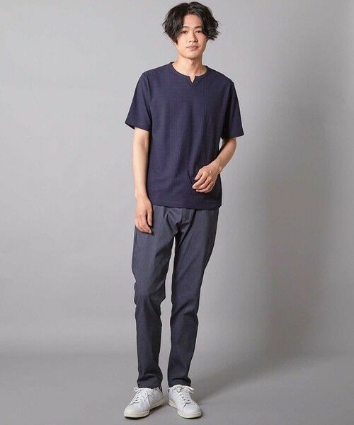 MEN'S BIGI / メンズビギ Tシャツ | リンクスジャガード キーネックTシャツ | 詳細16