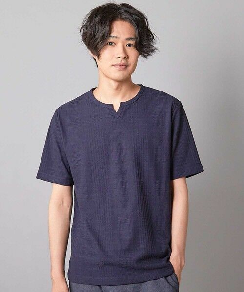 MEN'S BIGI / メンズビギ Tシャツ | リンクスジャガード キーネックTシャツ | 詳細12